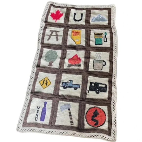 Handmade Fern Gorluik Calgary  Alberta Canada Transportation Crochet Blanket - Picture 1 of 6